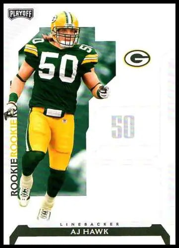 AJ Hawk rookie card 2006 Playoff NFL Playoffs #82 featuring original gloss finish
