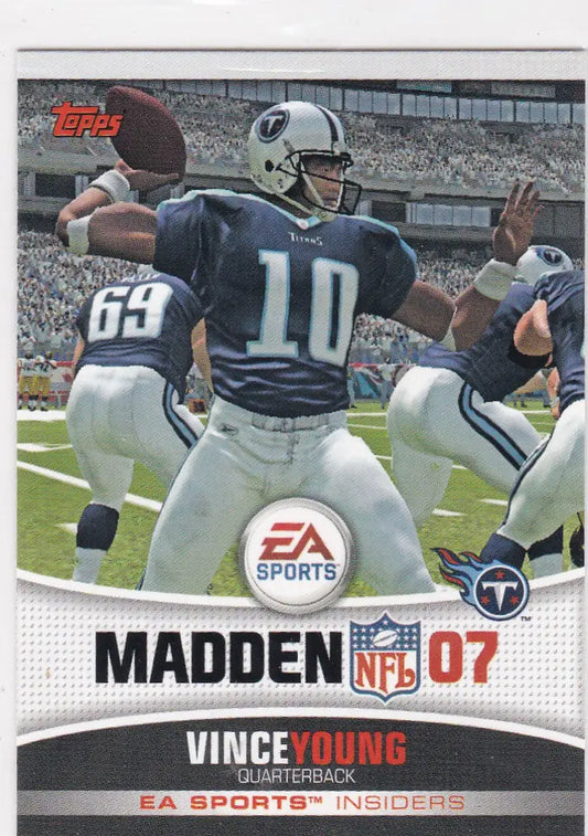 Vince Young Tennessee Titans trading card from 2006 Topps Madden 07 set