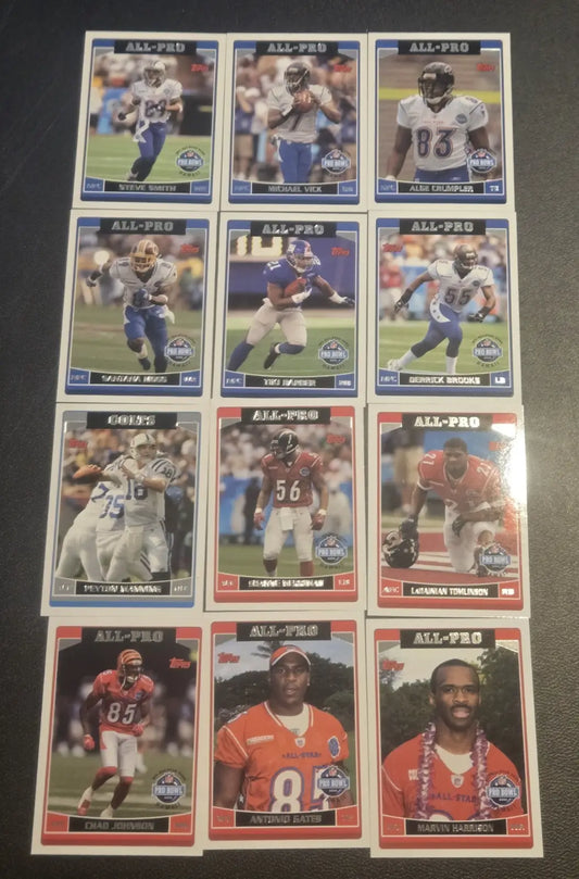 Collection of fifteen NFL trading cards featuring Peyton Manning and Pro Bowl players
