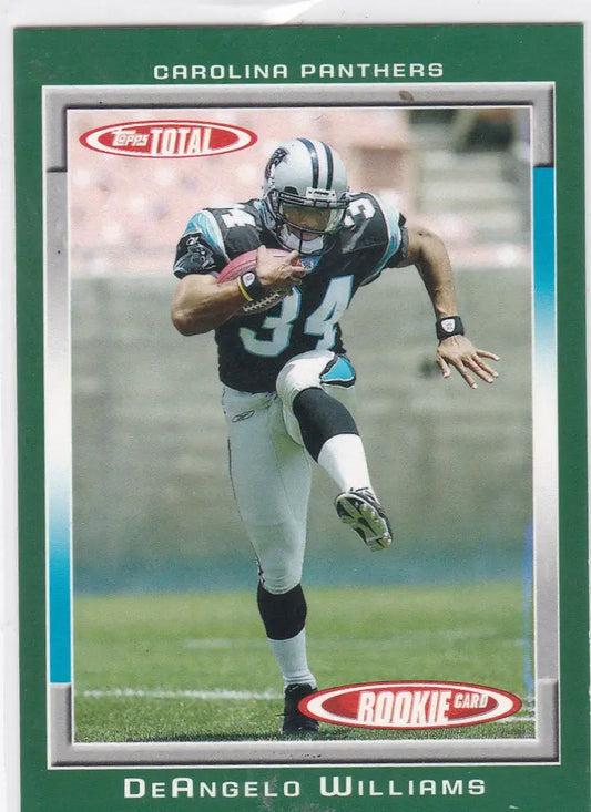 DeAngelo Williams RC Rookie running in 2006 Topps Total jersey number 34 for Carolina Panthers