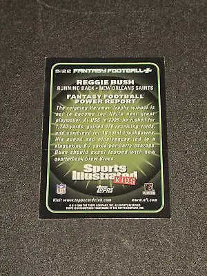 Reggie Bush fantasy football card from 2006 Topps Total SI22 Reggie Bush Sports Illustrated for Kids