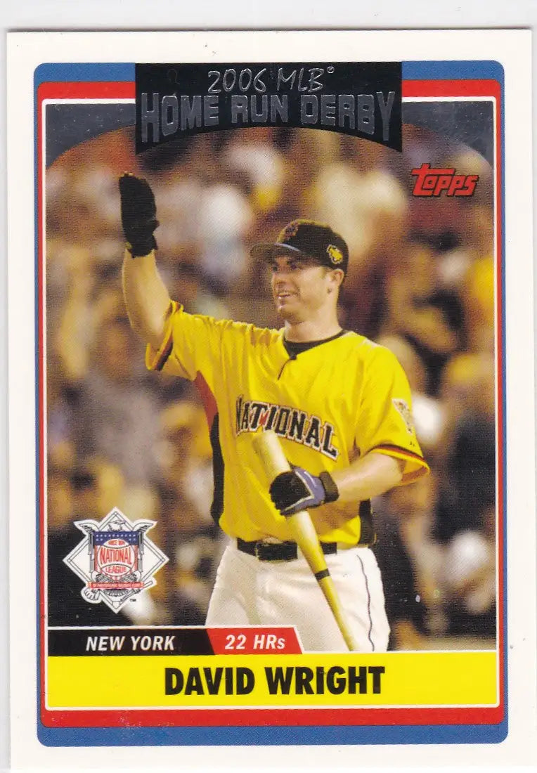 2006 Topps Update UH284 David Wright in yellow National League uniform during Home Run Derby