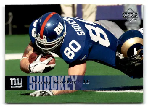 Original gloss Football trading card of Jeremy Shockey from 2006 Upper Deck NY Giants