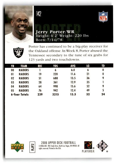 2006 Upper Deck #142 Jerry Porter - Trading Card