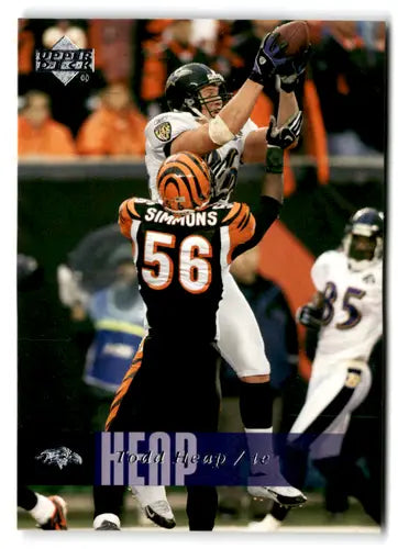 Original gloss football card featuring Todd Heap from 2006 Upper Deck Ravens series
