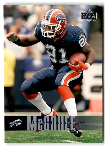 Original gloss upper deck Willis McGahee action football player card 2006 Upper Deck