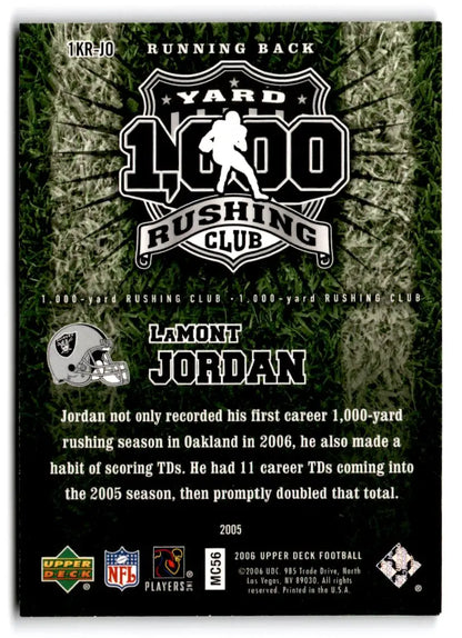 2006 Upper Deck #1KR-JO LaMont Jordan 1000 Yard Rushing Club - Trading Card