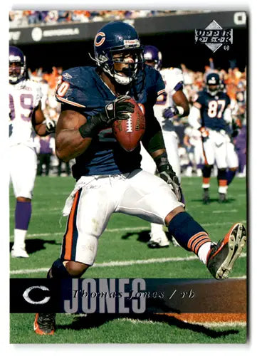 Original gloss football trading card featuring Thomas Jones from 2006 Upper Deck Bears