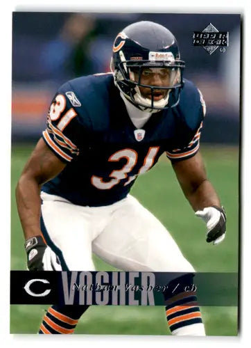 Original gloss football trading card of Nathan Vasher from 2006 Upper Deck Bears series