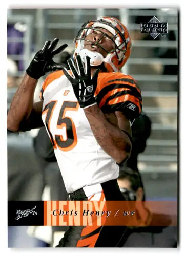 Original gloss football trading card featuring Chris Henry from 2006 Upper Deck Bengals