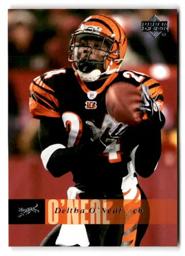 Original gloss football trading card featuring Deltha O’Neal from Upper Deck 2006 Simply Sandoval series