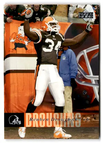 Original gloss Reuben Droughns football card from 2006 Upper Deck Browns collection