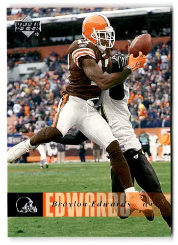 Original gloss Braylon Edwards football card from 2006 Upper Deck Browns collection