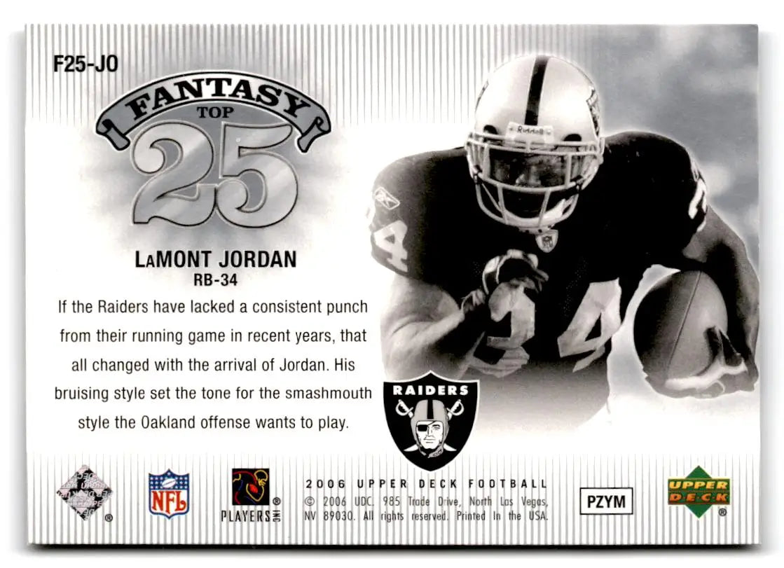 2006 Upper Deck #F25-JO LaMont Jordan Fantasy Top 25 - Trading Card