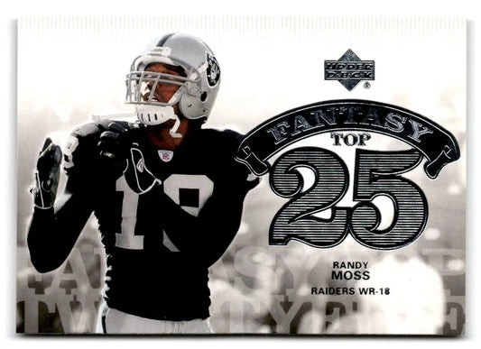 2006 Upper Deck #F25-RM Randy Moss Fantasy Top 25 - Trading Card