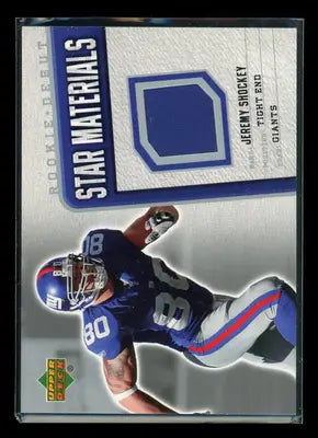 2006 Upper Deck Star Materials Rookie Debut Jeremy Shockey #SM-JSH Game Used