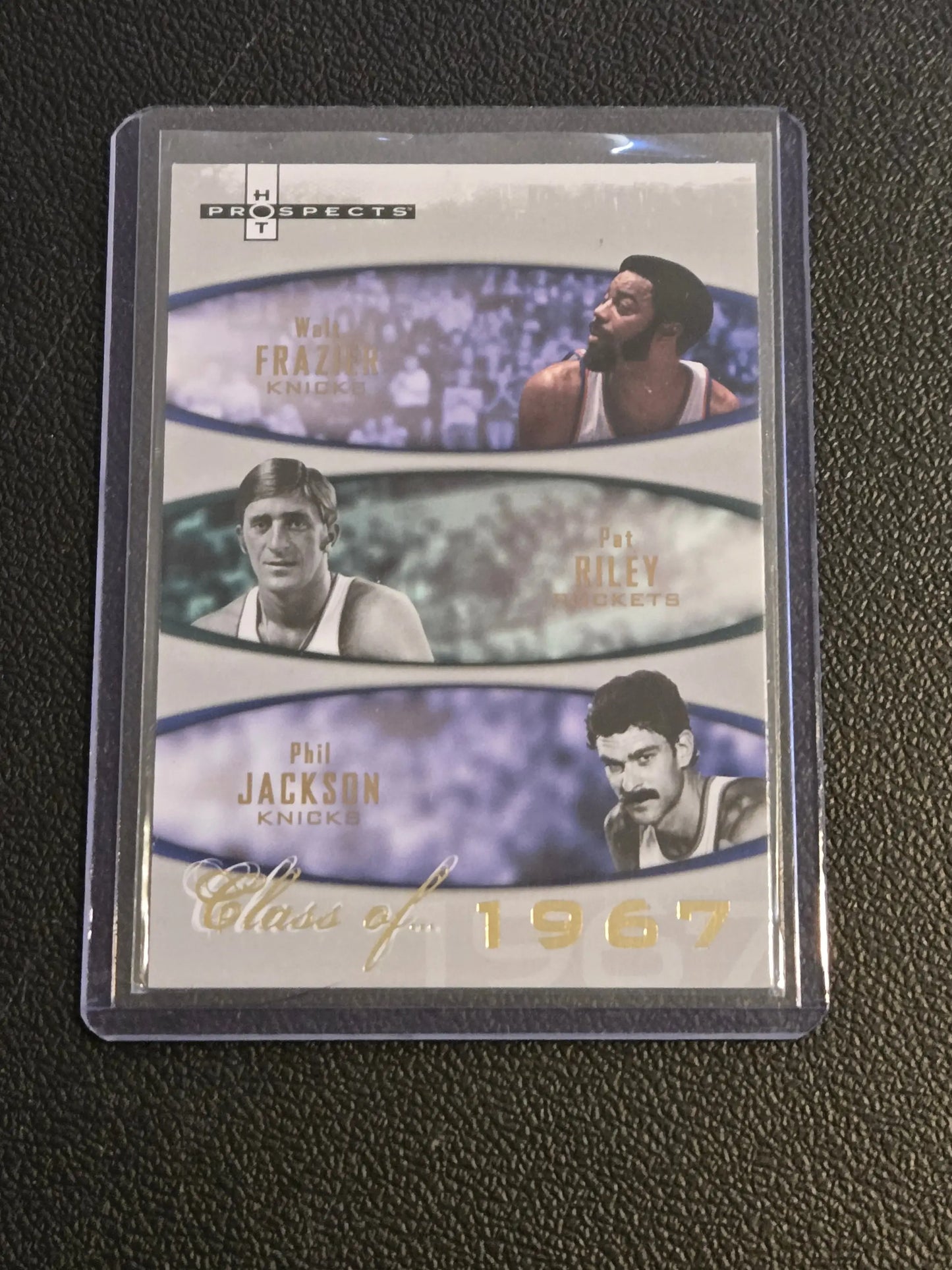 1994-95 Fleer Hot Prospects basketball trading card featuring Walt Frazier Pat Riley and Phil Jackson