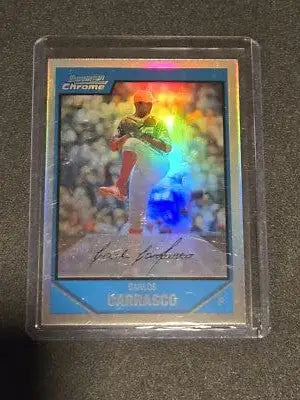 Carlos Carrasco Chrome baseball card from Bowman Draft Picks & Prospects series