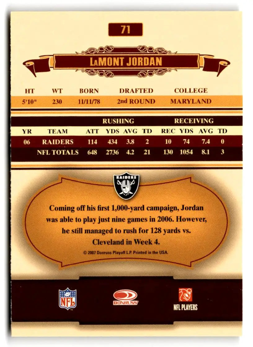2007 Donruss Classics #71 LaMont Jordan - Trading Card