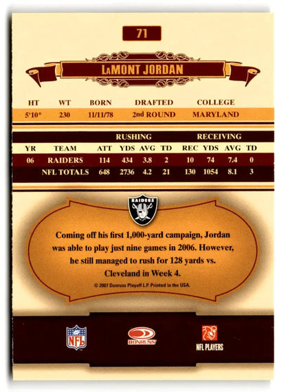 2007 Donruss Classics #71 LaMont Jordan - Trading Card