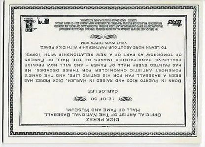 2007 Topps Allen and Ginter Dick Perez Sketches #12 Carlos Lee NM-MT Astros - Trading Cards