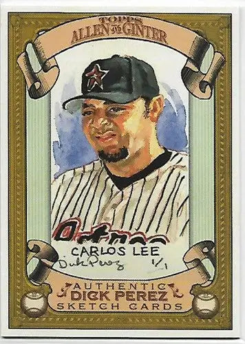 2007 Topps Allen and Ginter Dick Perez Sketches #12 Carlos Lee NM-MT Astros - Trading Cards