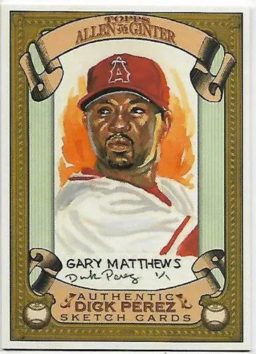2007 Topps Allen and Ginter Dick Perez Sketches #14 Gary Matthews NM-MT Angels - Trading Cards