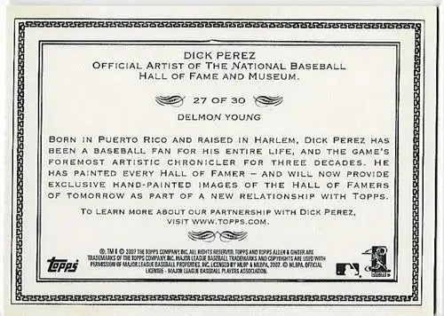 2007 Topps Allen and Ginter Dick Perez Sketches #27 Delmon Young NM-MT Devil Ray - Trading Cards