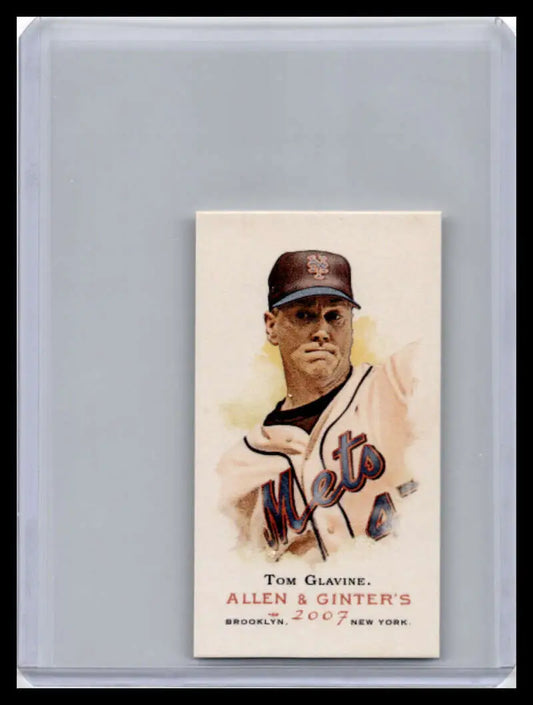 Tom Glavine New York Mets baseball card from 2007 Topps Allen & Ginter series