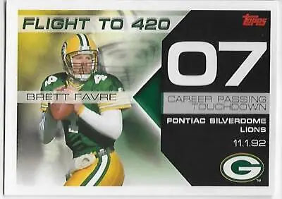 Brett Favre football card from 2007 Topps Collection in original gloss and near mint condition