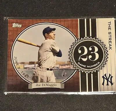 2007 Topps JD23 Joe DiMaggio baseball card showcasing The Streak collectible memorabilia