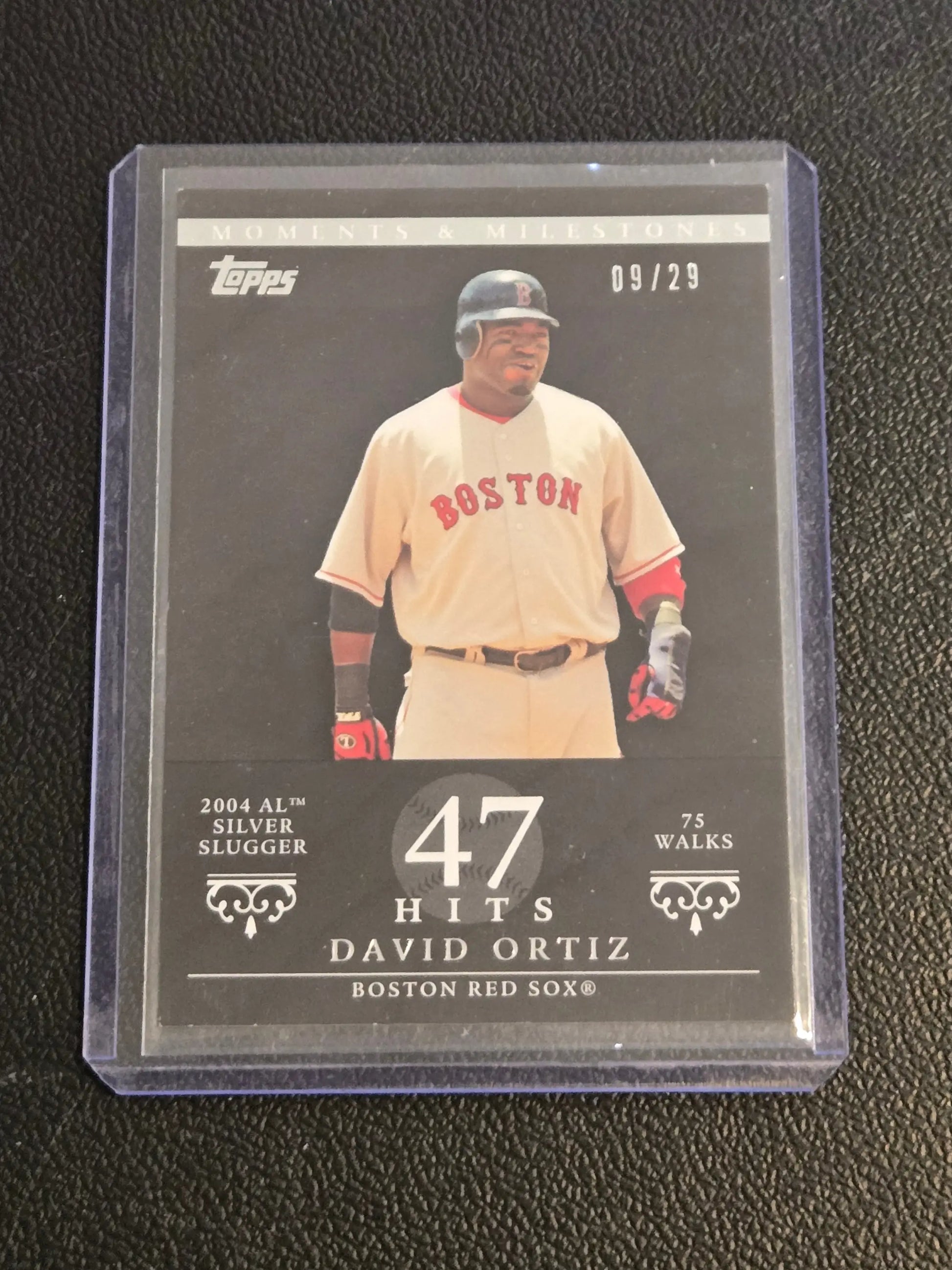 David Ortiz black baseball card 2004 AL Silver Slugger season Ortiz black numbered 09/29