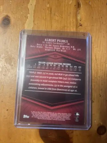 2007 Topps Triple Threads baseball card featuring Albert Pujols #39 /1350 edition