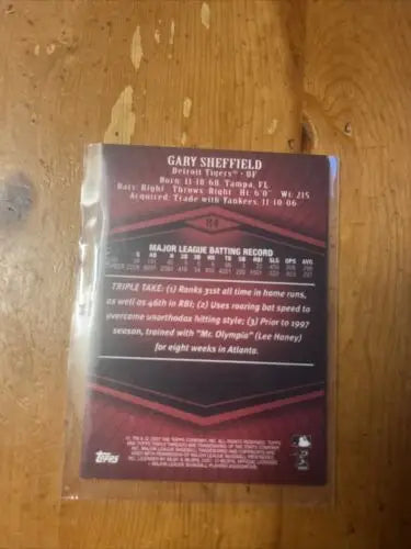 Gary Sheffield baseball card from Topps Triple Threads #84 /1350 collectible series