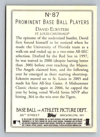 David Eckstein 2007 Topps Turkey Red baseball card St. Louis Cardinals collectible