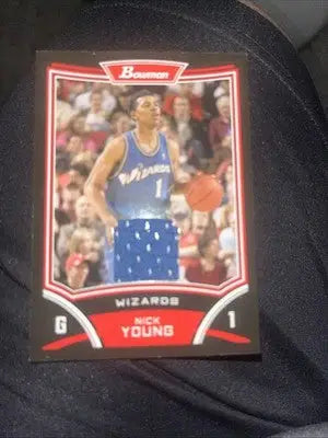 Nick Young basketball card from Bowman Retail Relics featuring a patch in retail relics Nick collection