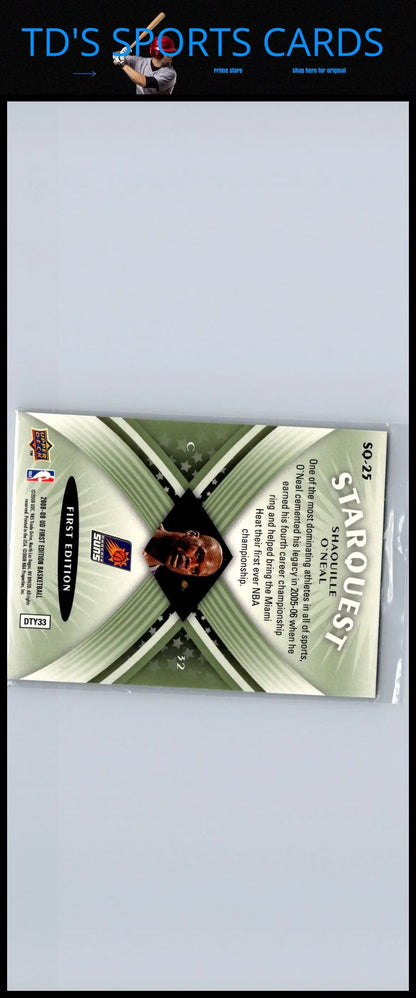2008-09 Upper Deck First Edition Shaquille O’Neal StarQuest Green collectible card