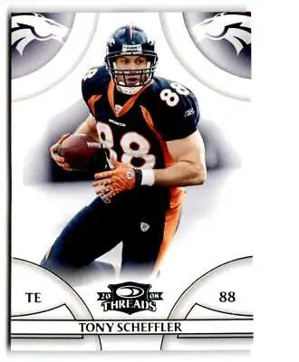 Football card showcasing Tony Scheffler from Donruss Threads trading cards