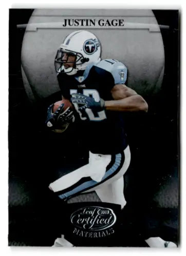 2008 Leaf Certified #142 Justin Gage football card with original gloss, Titans ID 73627