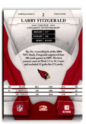 Larry Fitzgerald 2008 Leaf Certified football card original gloss NM-MT Cardinals