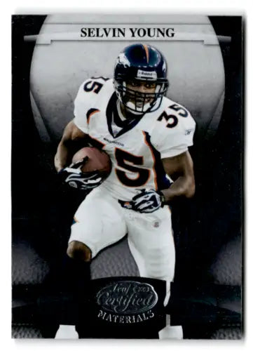 Selvin Young football card featuring original gloss from 2008 Leaf Certified #38 Broncos