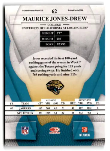 Maurice Jones-Drew 2008 Leaf Certified football card featuring original gloss NM-MT Jaguars