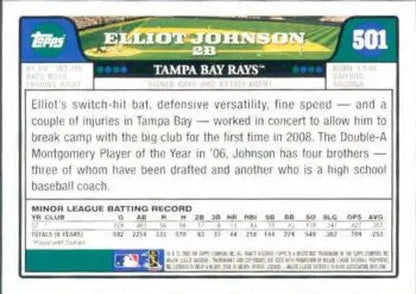 2008 Topps #501 Elliot Johnson NM-MT RC Rookie Rays ID:72190 - Trading Card