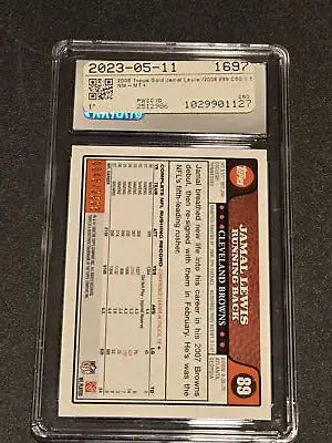 Graded Jamal Lewis football card 2008 Topps #89 Lewis Gold CSG 8.5 collectible