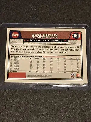 Tom Brady 2008 Topps All-Stars football card featuring England Patriots player