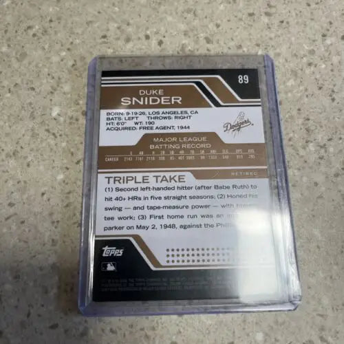 Duke Snider baseball card from 2008 Topps Triple Threads Sepia #89 /525