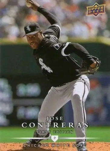 Baseball trading card of Jose Contreras from Upper Deck First Edition with original gloss