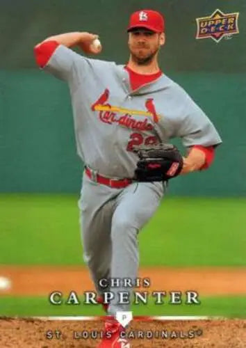 Baseball card of Chris Carpenter, 2008 Upper Deck First Edition with original gloss finish
