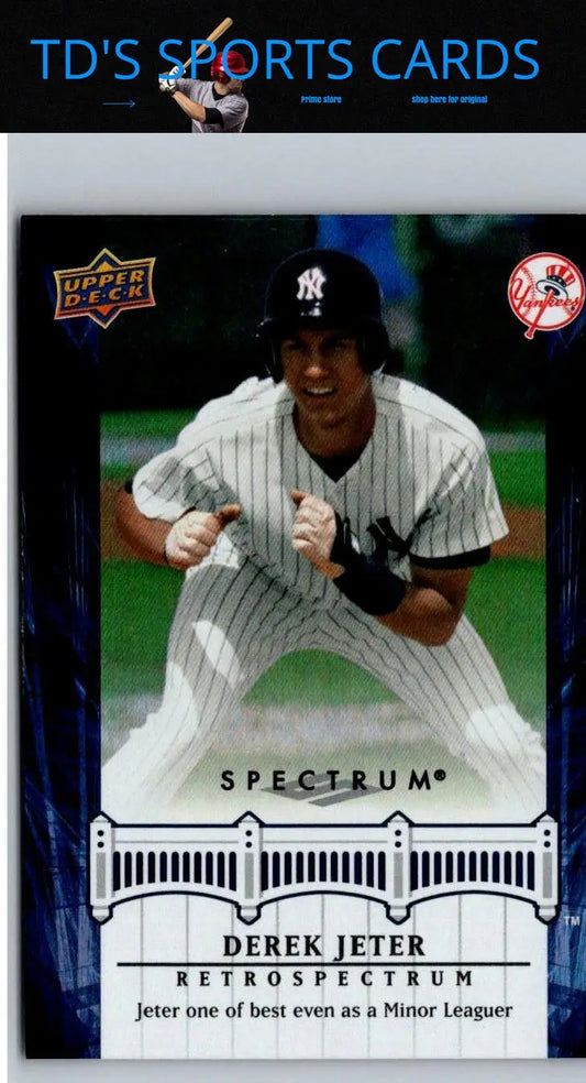 Derek Jeter baseball card from 2008 Upper Deck Spectrum DJ3 Derek Jeter Retrospectrum