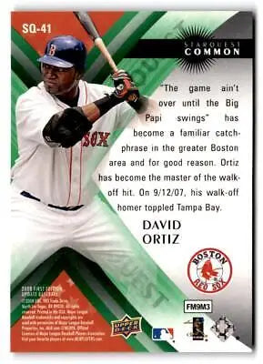 David Ortiz baseball card from 2008 Upper Deck StarQuest Common #SQ-41